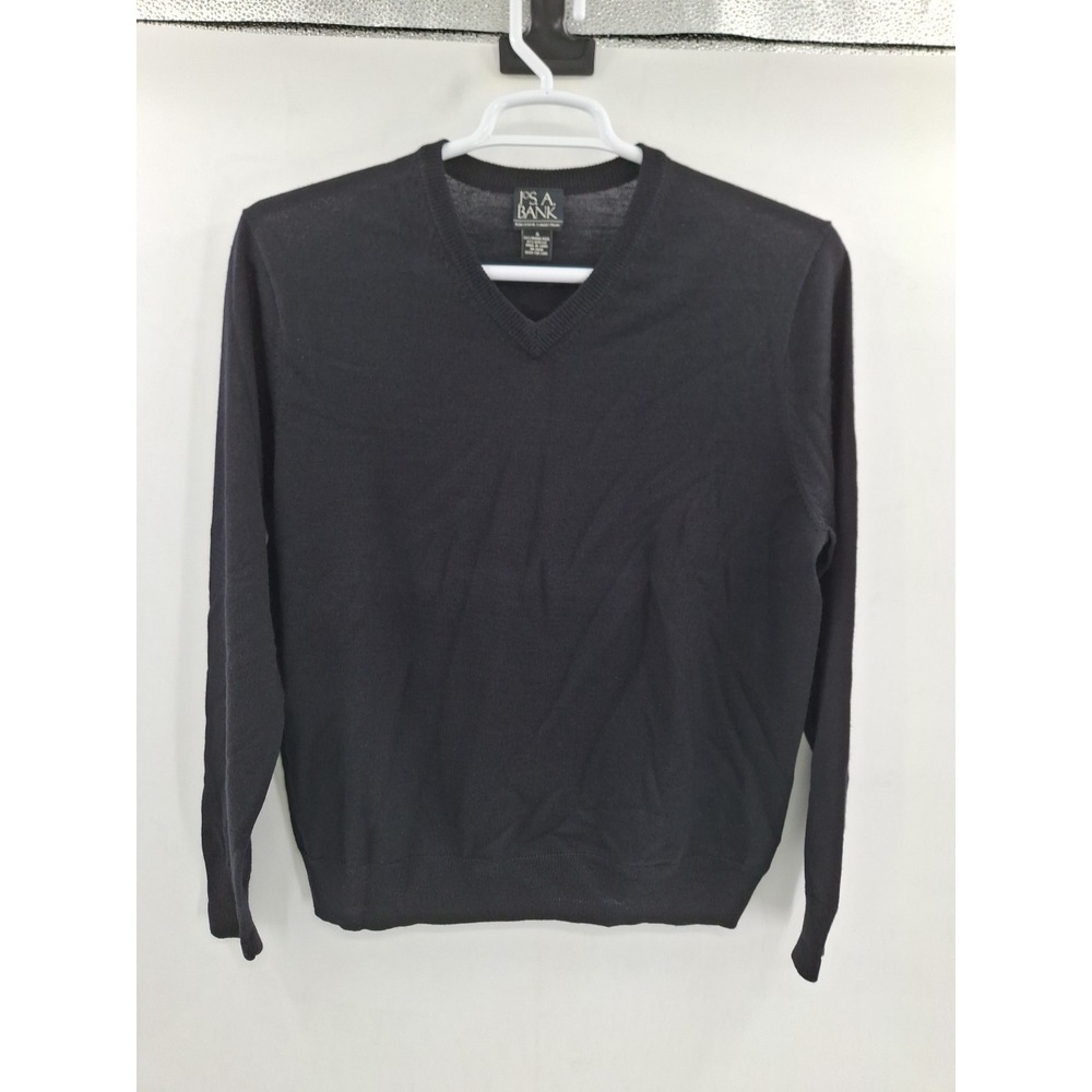 Jos A Bank Executive‎ Collection Mens Small Black V Neck Wool Blend Sweater